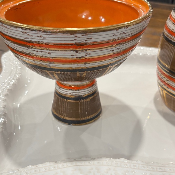 Vintage Bitossi Striped Pitcher and Bowl Set - Picture 9 of 11